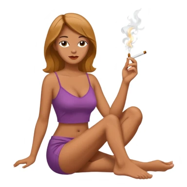 femme pieds nus qui fume sticker