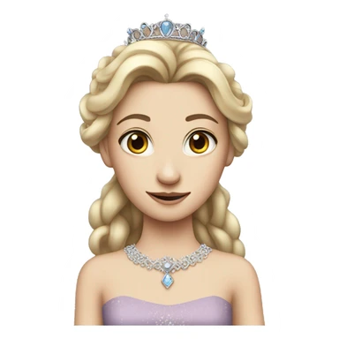fair skinned princess with tiara and high necked dress sticker