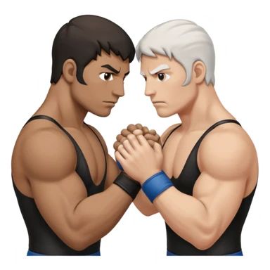 two white hands thumb wrestling sticker