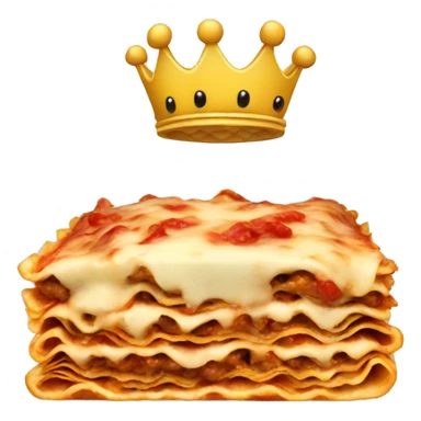 Lasagna with a crown  sticker