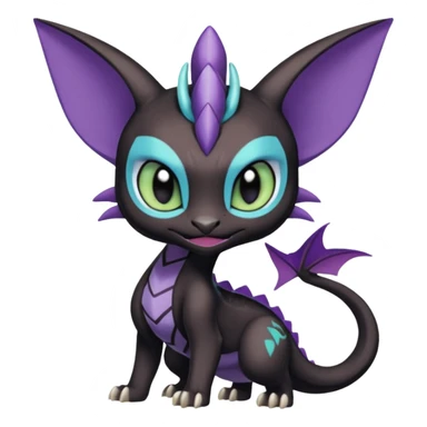Meloetta-Purrloin-Spyro-Toothless-Stitch-Pokémon-Fakémon-creature-hybrid sticker