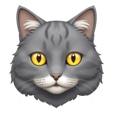 A gray cat with yellow eyes named max he is very cute and has a white spot on his neck he is a boy sticker