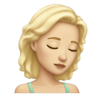 sleeping girl blonde hair laying on her side sticker