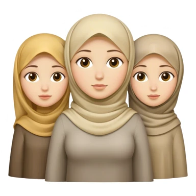 üç kız kardeş biri uzun kumral biri kısa boylu esmer ve biri de orta boylu biraz kilolu ve hijablı sarışın sticker