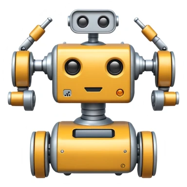 create a realistic emoji showing logistic robots sticker