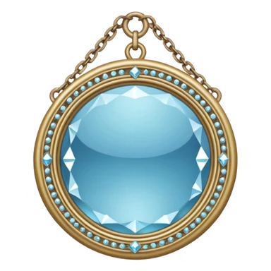 A crystalline hanging chained tiny mirror  sticker