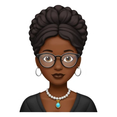 black queen with glassess sticker