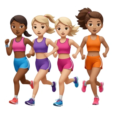 girls running together (have appropriate clothes) sticker
