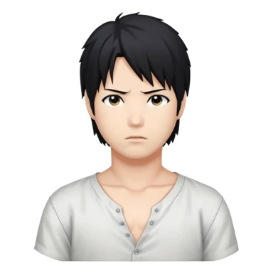 Sasuke. White low cut shirt, sticker