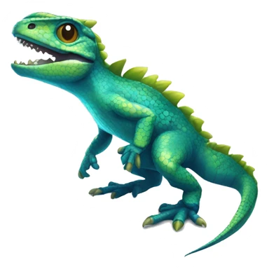 Cyan Shiny Lizard-Reptile-Raptor-Fakémon with dark-blue patterns Full Body sticker
