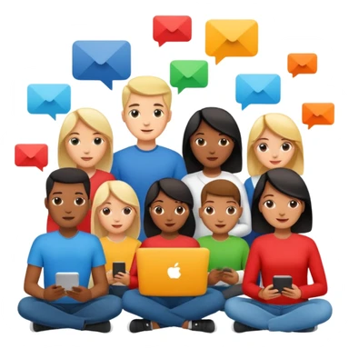 digital project, team collaborating online sticker