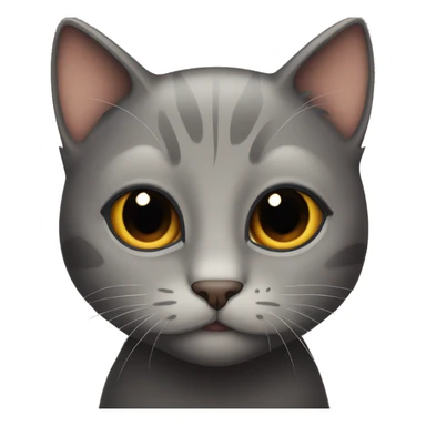 Милый Black cat with big brown eyes sticker