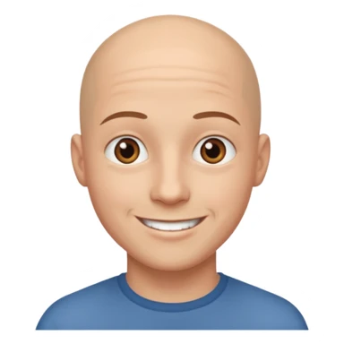 homme chauve jeune sans barbe yeux marrons sourrir sticker