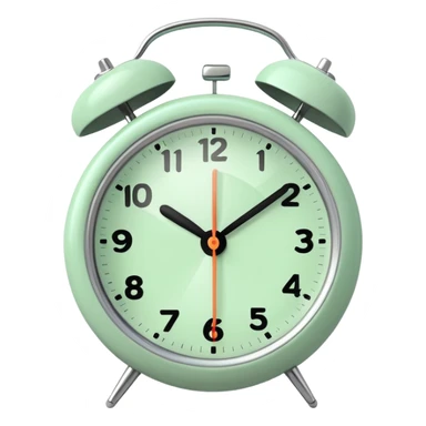 a pastel green alarm clock sticker