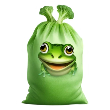 frog in a frozen vegetable bag sticker