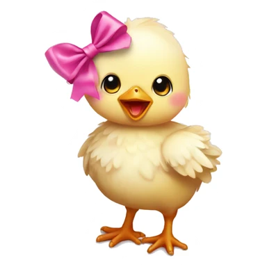 Baby chicken with pink bow sticker