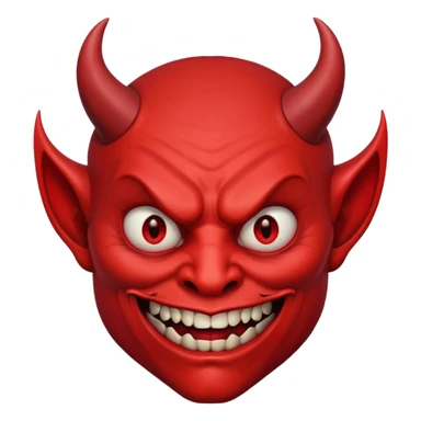 Creppy devil with raised eyebrows and shushing sticker