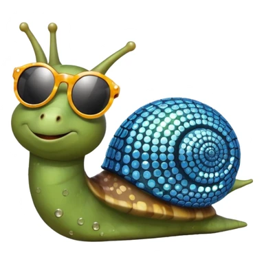 Snail with discoball shell and sunglasses sticker