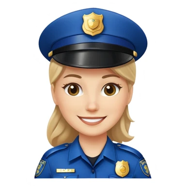 White female police officer sticker
