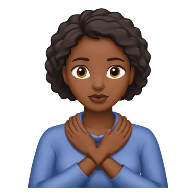 Black women with her hands crossed around her neck  sticker