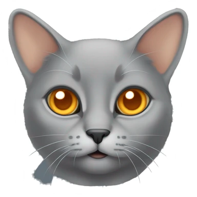 a grey lop-eared cat with orange eyes sticker