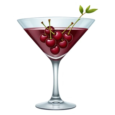 martini glass with burgundy cherries sticker
