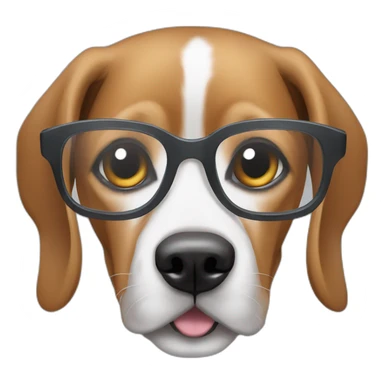Dog Gray beagle with mastin, Gray Eyes with Glasses sticker