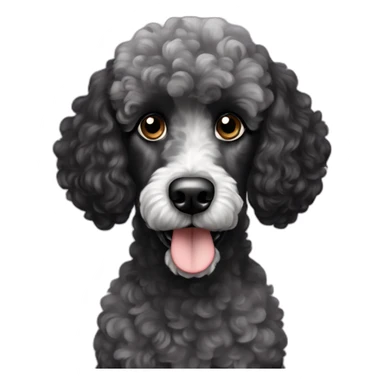 Black dark merle poodle sticker