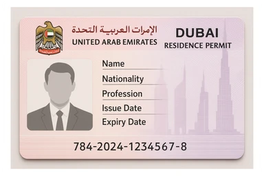 Dubai residence permit sticker