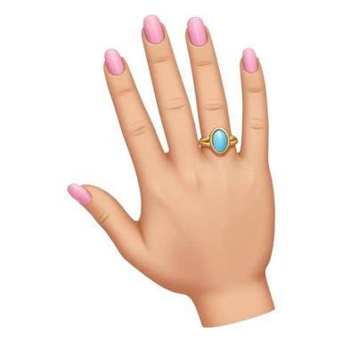 a hand with the pinky and ring finger down, while the rest are up, clean emoji style sticker