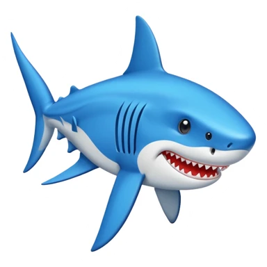 Un tiburón con tenis azules sticker