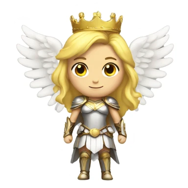 Blond Valkyrie full body with crown with wings sticker