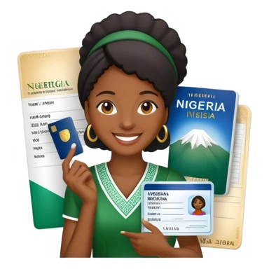 Nigeria, travel visa, with black woman photo on it. sticker