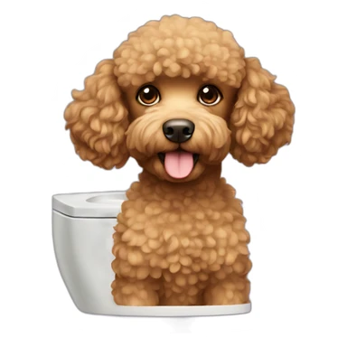 Light brown poodle in toilet sticker