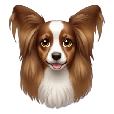 papillon dog girl sticker