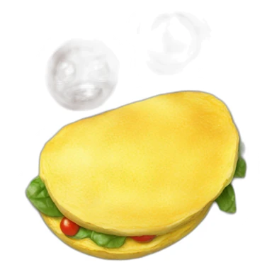 Veggie omelette with an English muffin sticker