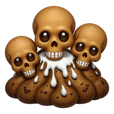 ((poop emoji))with  3 skulls sticker