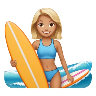 Girl with surfing board  sticker