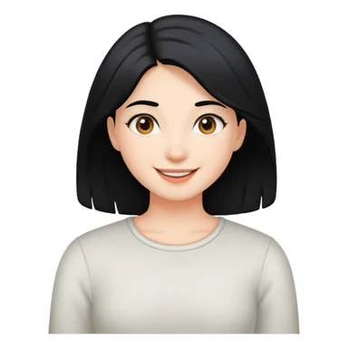 happy girl with black hair sticker