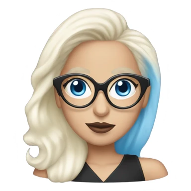 Lady Gaga with large glasses and blue eyes  sticker