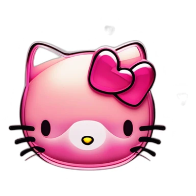 hello kitty with hearts in eyes sticker