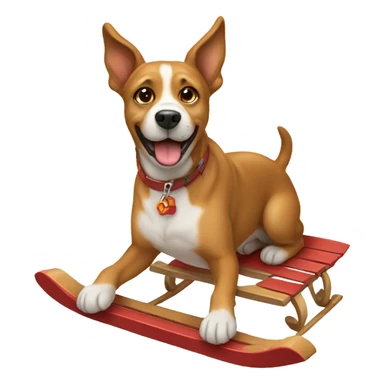Dog on a sled sticker