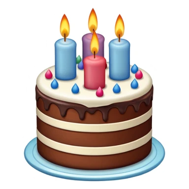 birthday cake with chocolate layers and candles sticker
