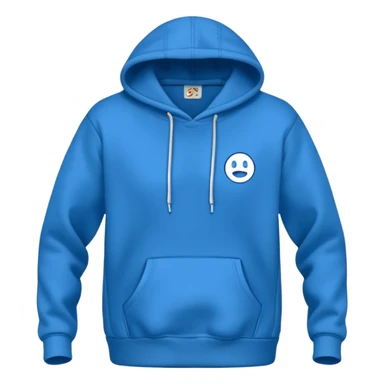 hoodie blu simple, dont add laces and no face ore smile sticker