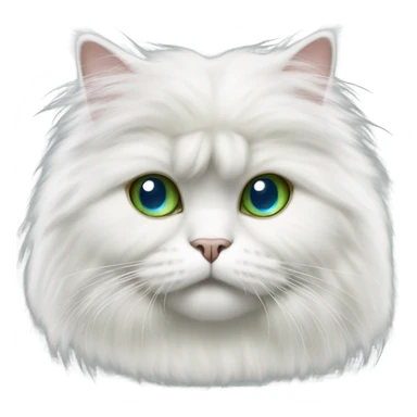 A persian cat with long white hair and blue and green eyes sticker