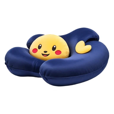 Travel neck pillow in a single dark navy blue color sticker