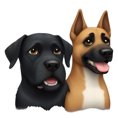 boxer and black German Shepard hugging sticker