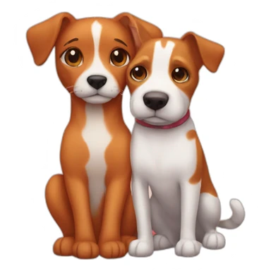red-tabby-cat-cat-cat-feline-and-brown-jack-russell-dog-hugging sticker
