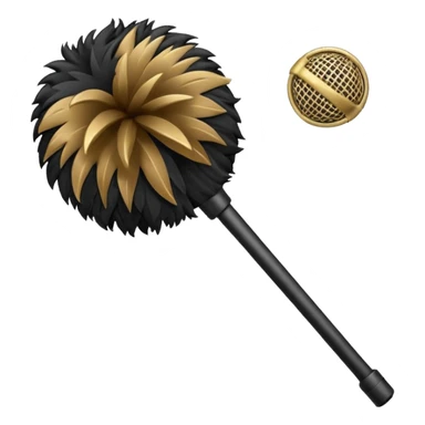boom fluffy microphone with stick sticker
