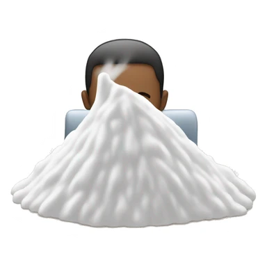 person putting their face into a pile of flour sticker